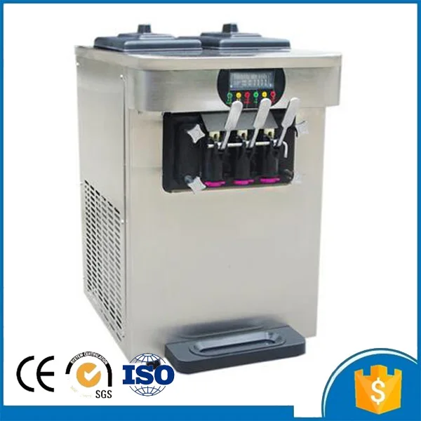 Настольная машина для производства мороженого 220 В 3 вкуса|soft serve|ice cream making machineice
