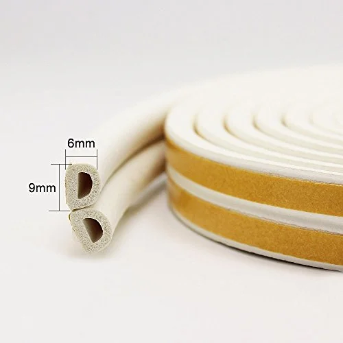 5/10M Self Adhesive D Type Doors and For Windows Foam Seal Strip Soundproofing Collision Avoidance Rubber | Дом и сад