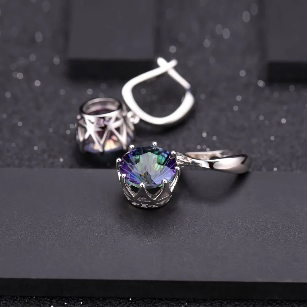 GEM'S балетные классические натуральные радужные мистические кварцевые серьги 925 Висячие серьги из серебра 925 пробы для женщин, ювелирные украшения для помолвки