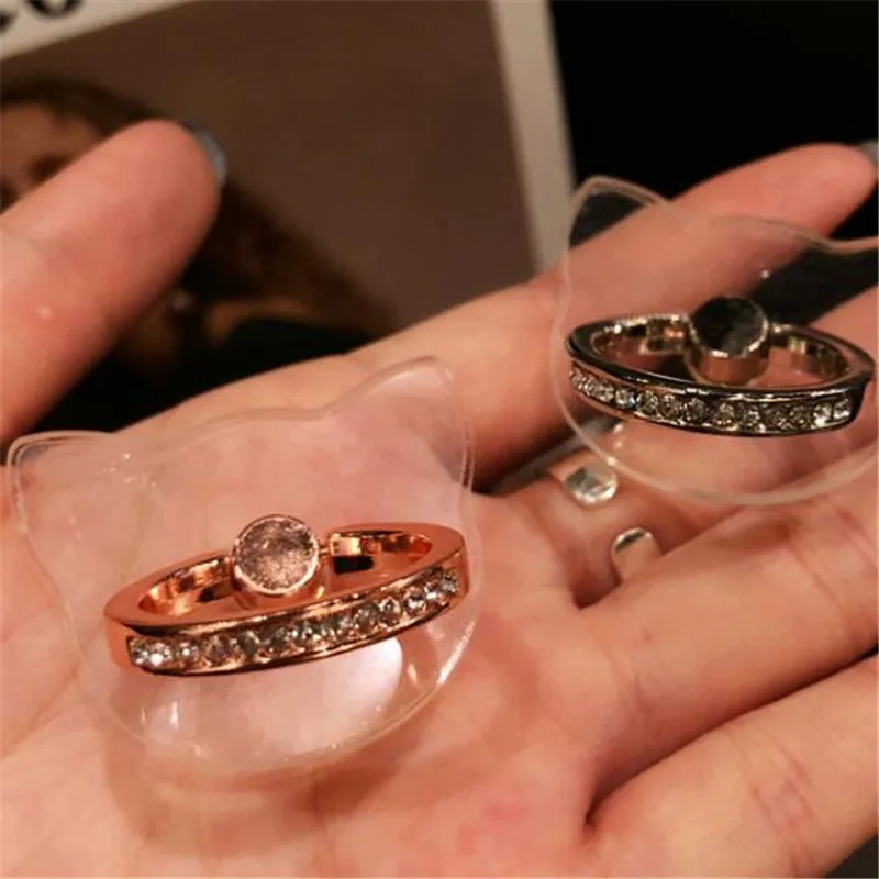 UVR прозрачный медведь бриллиантовое кольцо на Палец Смартфон подставка