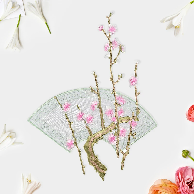 5 шт./лот Классическая сливы Вышивка пришить патч для Cheongsam одежда свитер Ткань