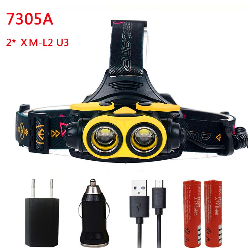 Option F Litwod z307305A 8000LM светодиодный налобный фонарь XM-L2 U3 4 режима Перезаряжаемые головной светильник фара Точечный светильник головной светильник 2*18650 Батарея - Испускаемый цвет: Option F