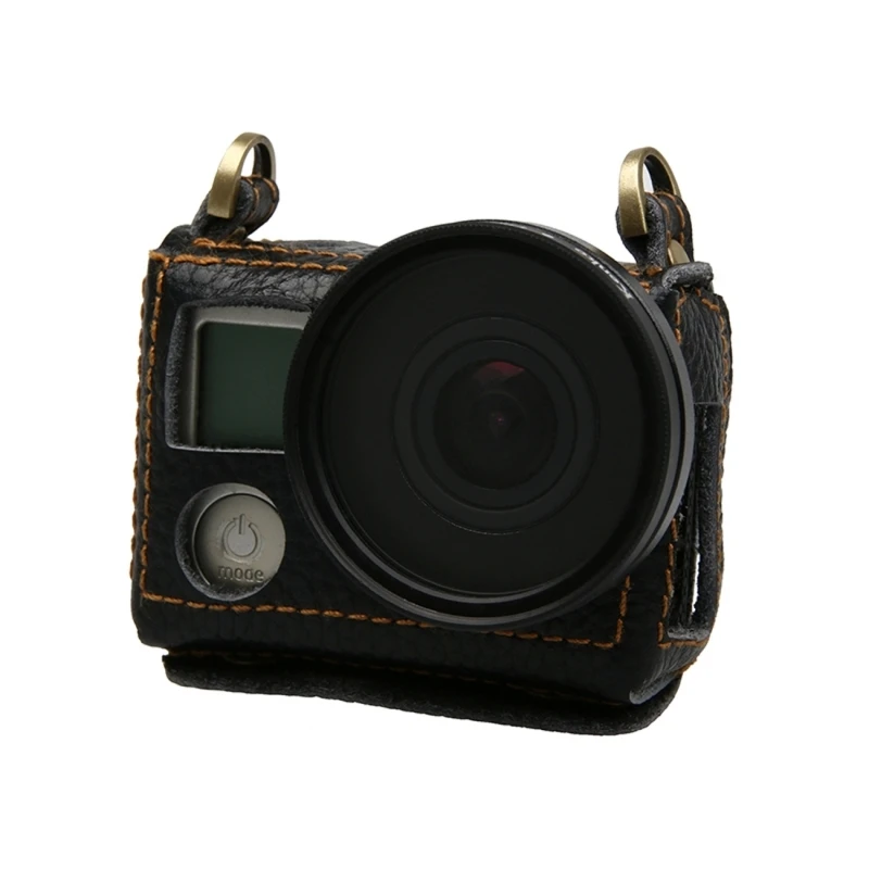 Чехол для Gopro Hero4 роскошный текстурный чехол из искусственной кожи с ремешком