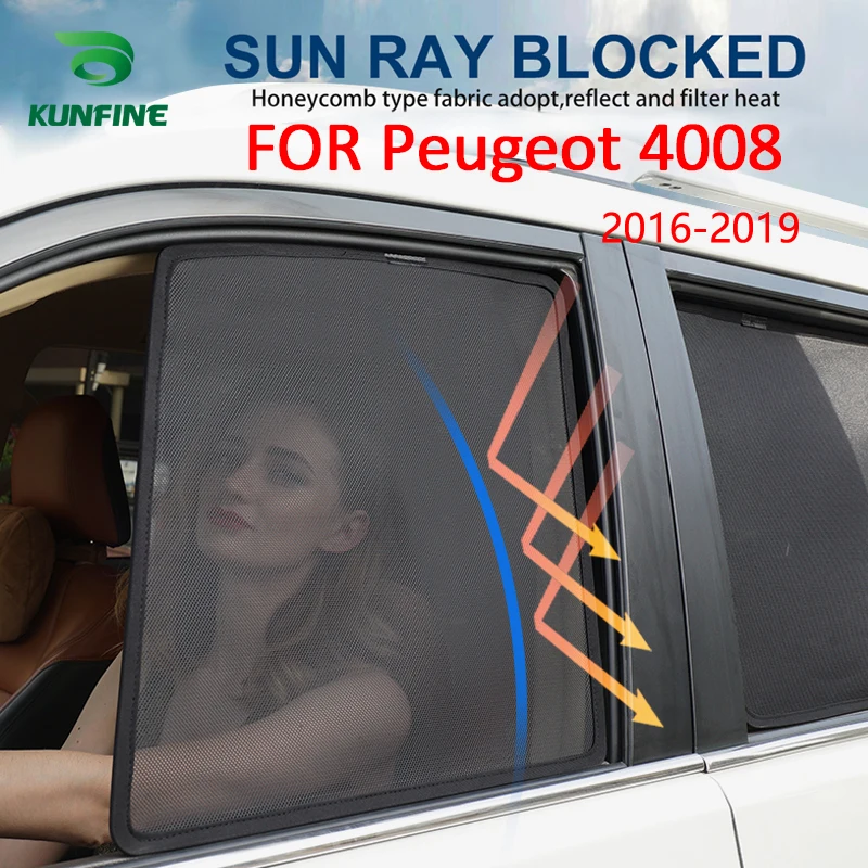 

4PCS/Set Or 2PCS/Set Magnetic Car Side Window SunShades Mesh Shade Blind For Peugeot 4008 2006 2017 2018 2019 Car Curtain