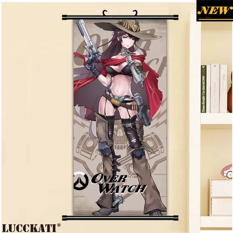 45X95 см Overwatch (видеоигра) mccree gun genderswap мультяшное искусство Настенная картина