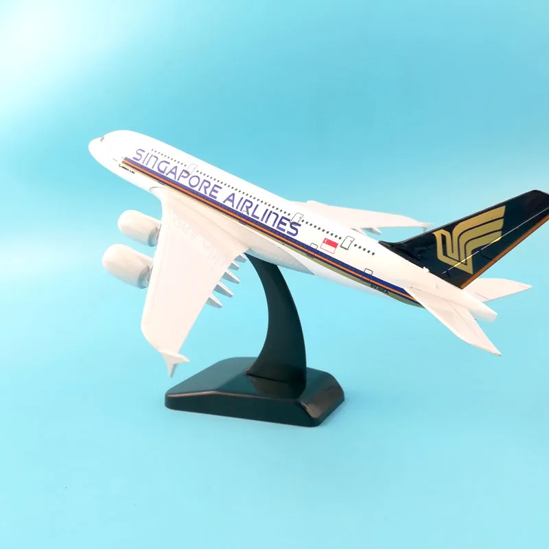 20 см A380 SINGAPORE AIRLINES модель самолета из металлического сплава игрушечные колеса