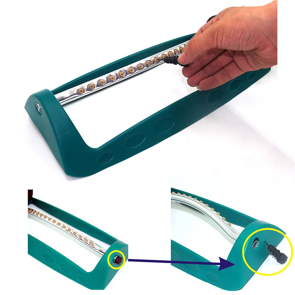 

120 degree 2 Sided Coverage Lawn Irrigation Tools Garden 15 Holes Sprinklers Plastic Aluminum Tube Swing Sprayer Swing