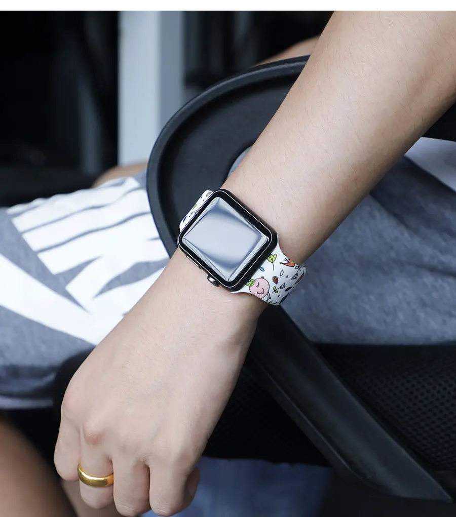Ремешок apple watch band correa apple watch 4 3 38 мм 42 мм iwatch band 44 мм 40 мм спортивный силиконовый браслет ремень reloj аксессуары ремешок для apple watch 4 3