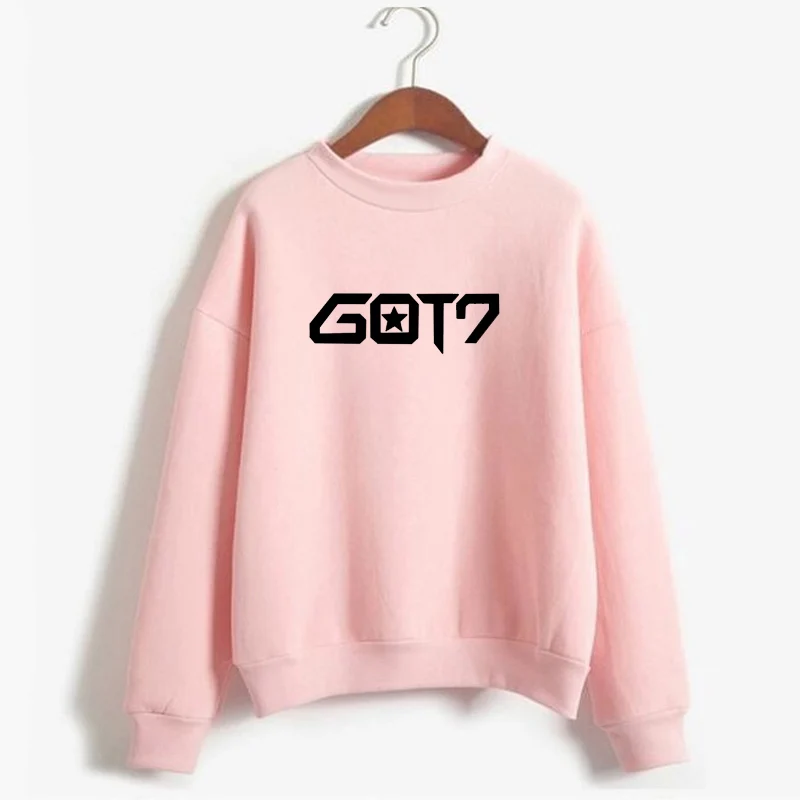 K-Pop корейский стиль Never Ever Got7 толстовка женская Повседневная с длинным рукавом пуловер уличная флисовая толстовка с капюшоном Kpop Got 7