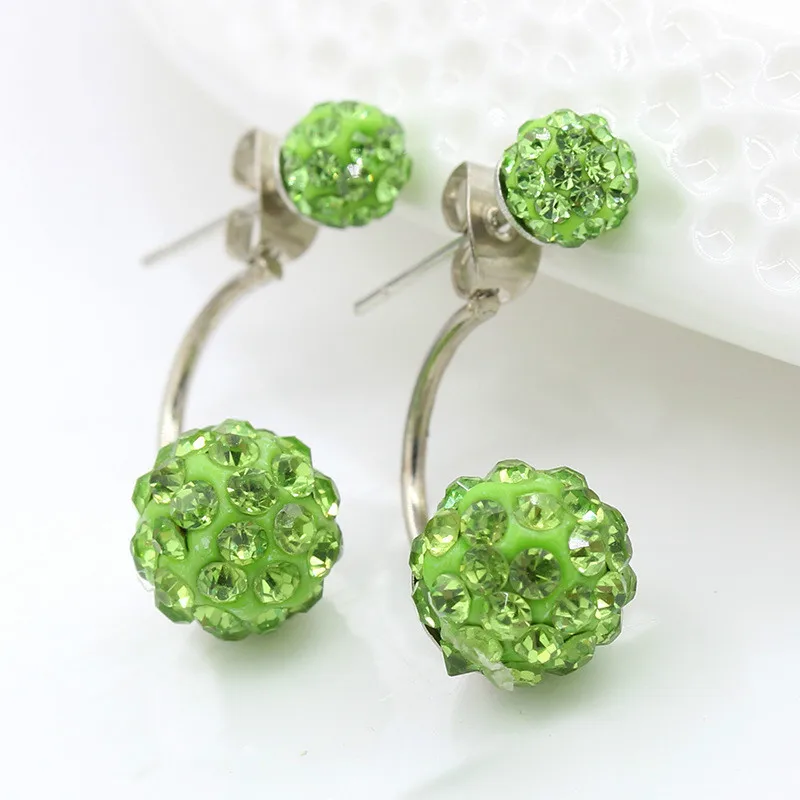 Женские серьги-гвоздики из нержавеющей стали с двумя шариками и жемчугом модные