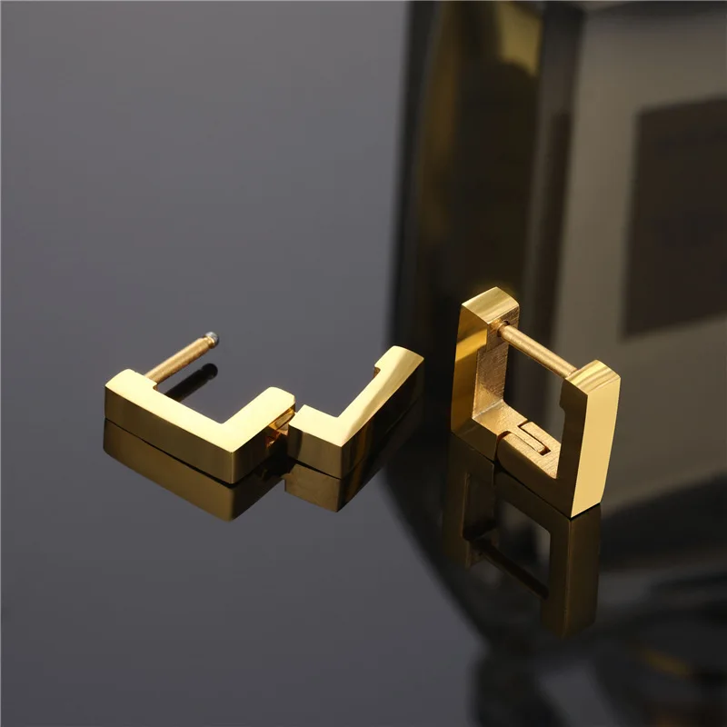 Серьги кольца Semitree 316L из нержавеющей стали квадратные женские креативные серьги