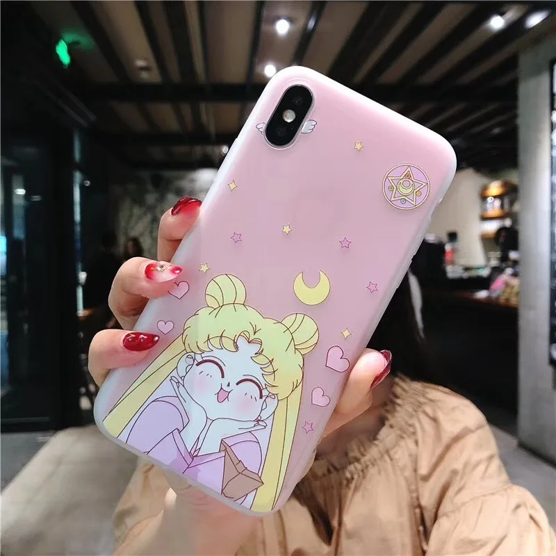 Fundas розовый чехол для телефона s для iPhone 8 6 6S 7 Plus X чехол японский комикс сейлор мун прозрачный мягкий силиконовый тпу чехол капа