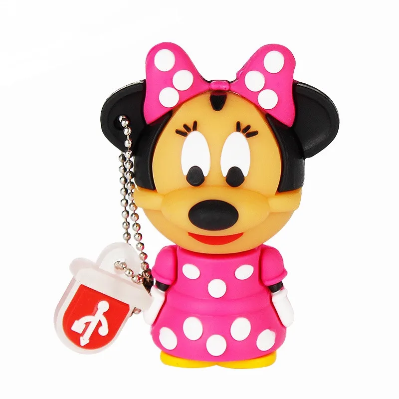 Pink Usb флеш-накопитель, фактическая емкость, флеш-накопитель 128 ГБ, милый мини-накопитель с Минни Маус, Микки, usb 2,0, 4 ГБ, 8 ГБ, 16 ГБ, 32 ГБ, 64 ГБ, детский подарок - Цвет: Pink