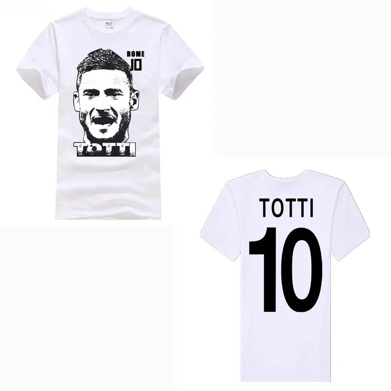 Totti 2018 футболист футболка рома хлопок Для мужчин футболки с коротким