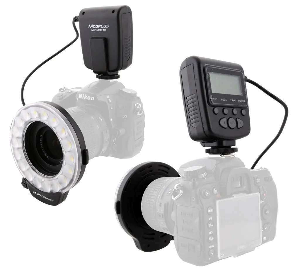 Mcoplus MP-MRF18 светодиодная Макросъемка для Canon EOS 5D Mark II III 6D 7D 50D 60D 70D 450D 500D 550D 600D 1100D T5i T4i