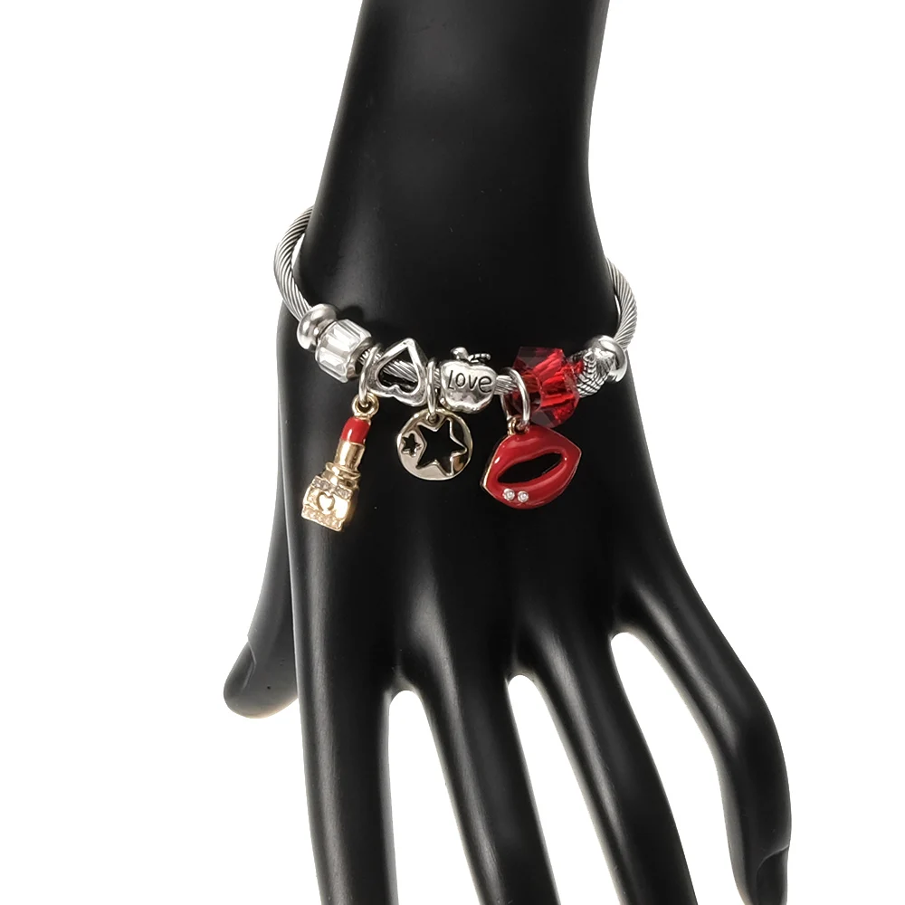 Women Fashion Jewelry Lipstick Vermilion Border Bracelet Beautful Gift Metal SZ0007 |