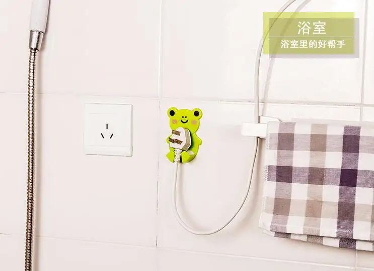 2 шт./компл. симпатичные пластиковые настенные крючки на клейкой основе для