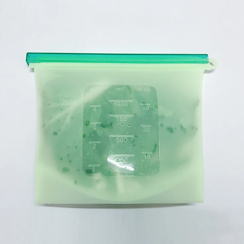 2 шт 1000 мл многоразовые силиконовые пакеты ziplock для хранения еды свежих фруктов |