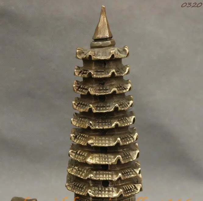 Фэншуй китайская медная семя цветка дракона черепаха переносная пагода баксия