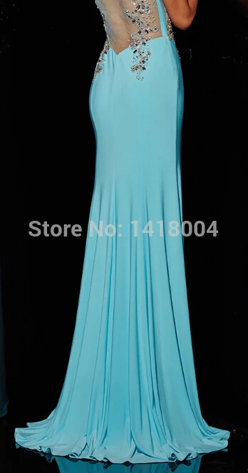 5A-2015 new mermaid deep v neck sexy split evening dress colorful jewel sequin crystals open special occasion party prom gowns | Свадьбы и