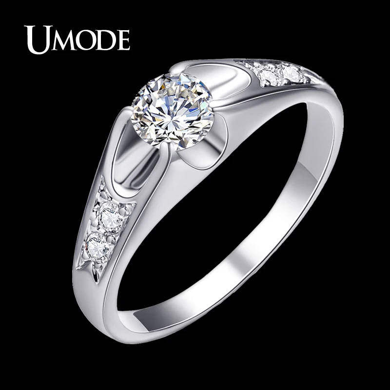 UMODE модное розовое золото цвет обручальные кольца для женщин обручальное кольцо с высшего класса AAA CZ Кристалл Прекрасный Bague Femme AJR0064