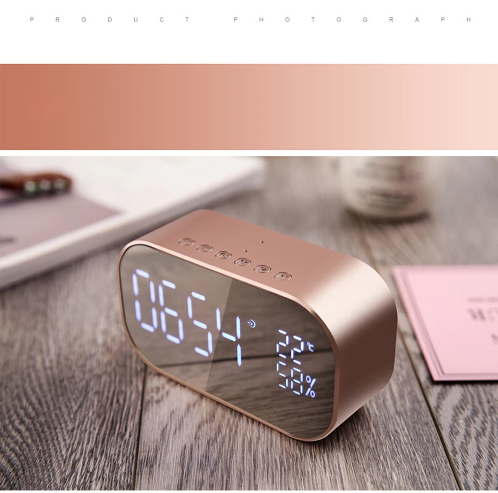 Светодиодный Будильник с fm-радио беспроводной Bluetooth динамик поддержка Aux TF для офиса спальни