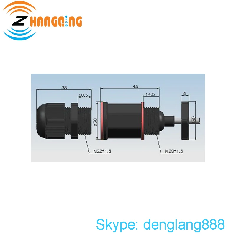 IP67 M20 Ethernet LAN RJ45 водонепроницаемый разъем витая пара кабеля 2 1*5 5 мм DC