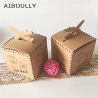 50pcslot diy air mail plane aircraft airplane style kraft paper candy boxes party gift boxes for wedding birthday party xmas