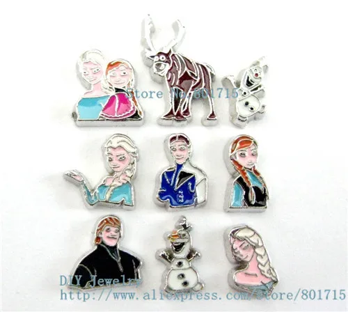 Новый стиль 10 шт смешанные стили мультяшный персонаж плавающий медальон живые