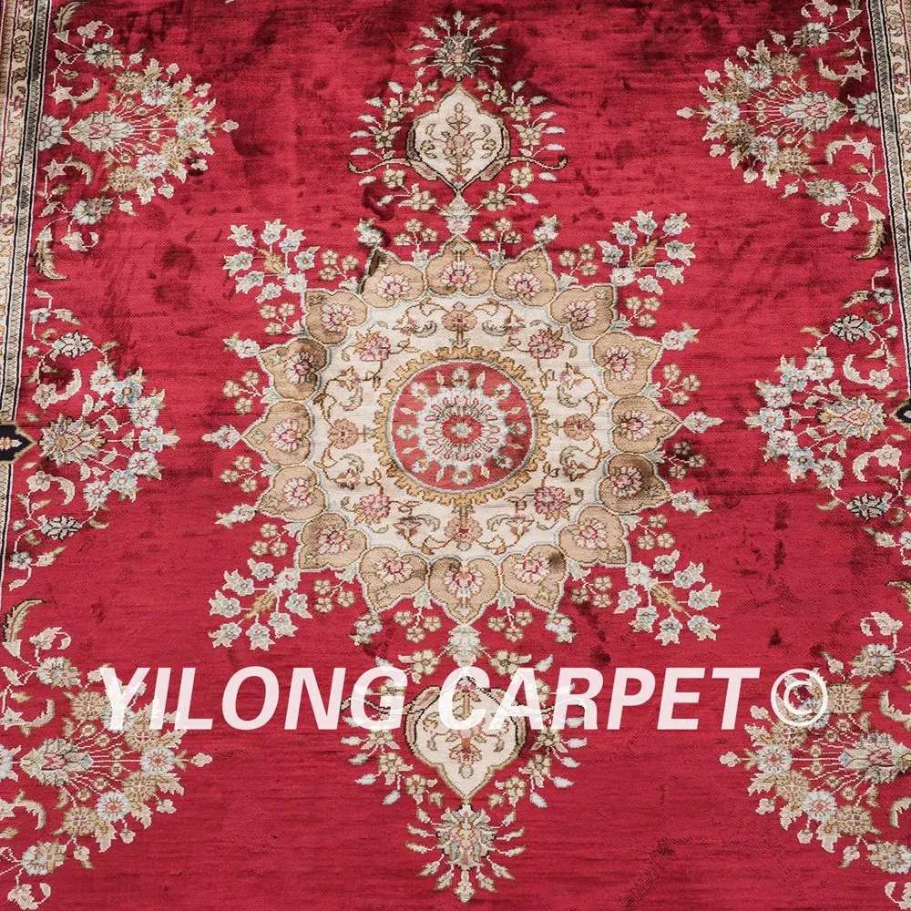 YILONG 4'x6' красные персидские ковры ручной вязки новый дизайн шелк ковер