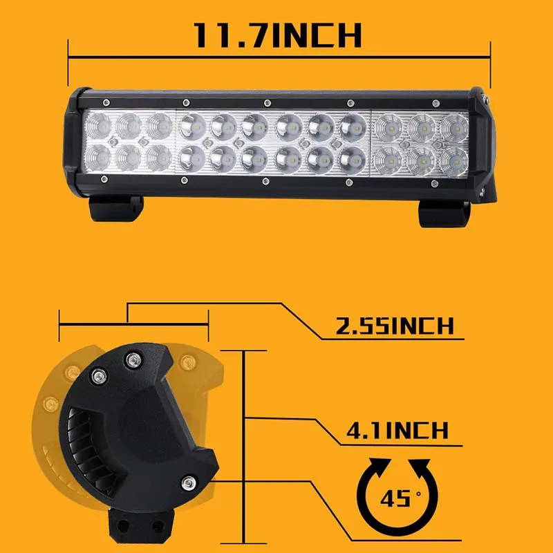 Точечный 11 дюймов 72 низкопрофильный Однорядный светодиодный светильник супер