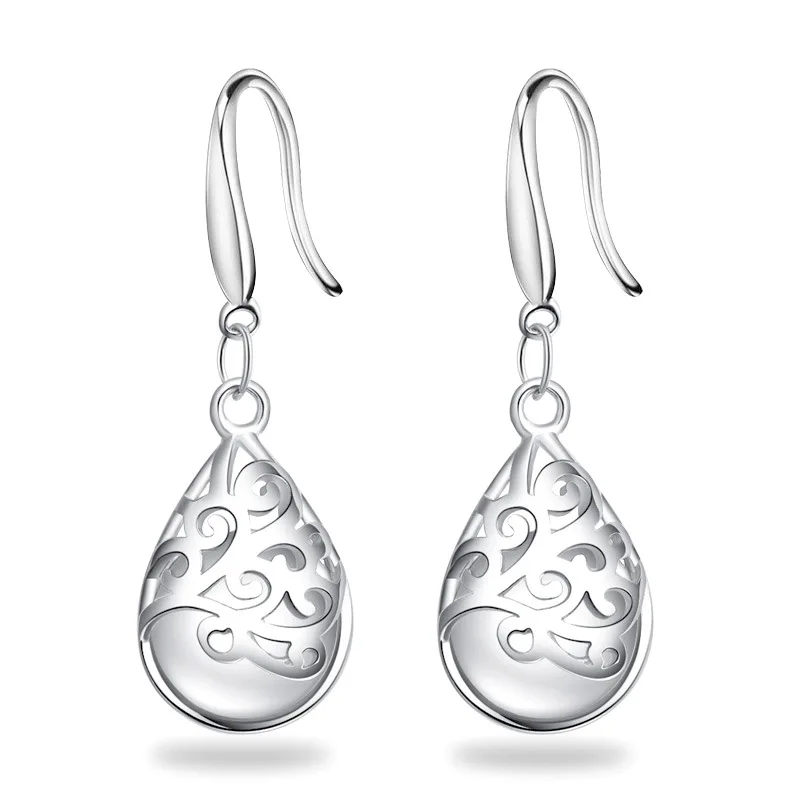 

100% 925 Sterling Silver Hot Sell Rhinestone Drop Earrings for Women Wholesale Jewelry Birthday Gift Drop Shipping Cheap