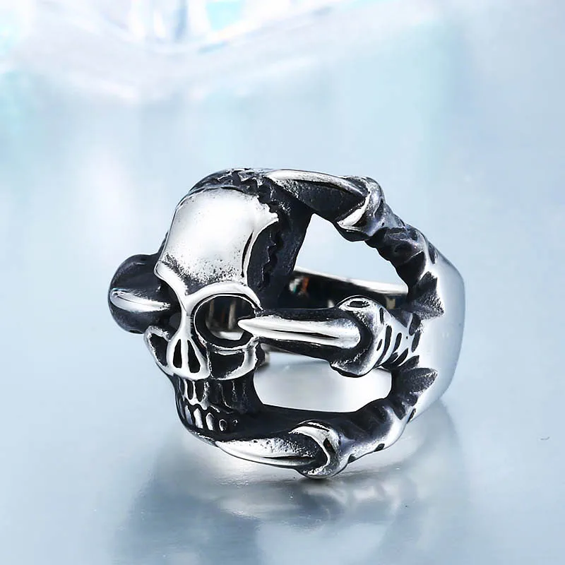 Мужское кольцо с черепом BEIER из нержавеющей стали в стиле панк уникальное