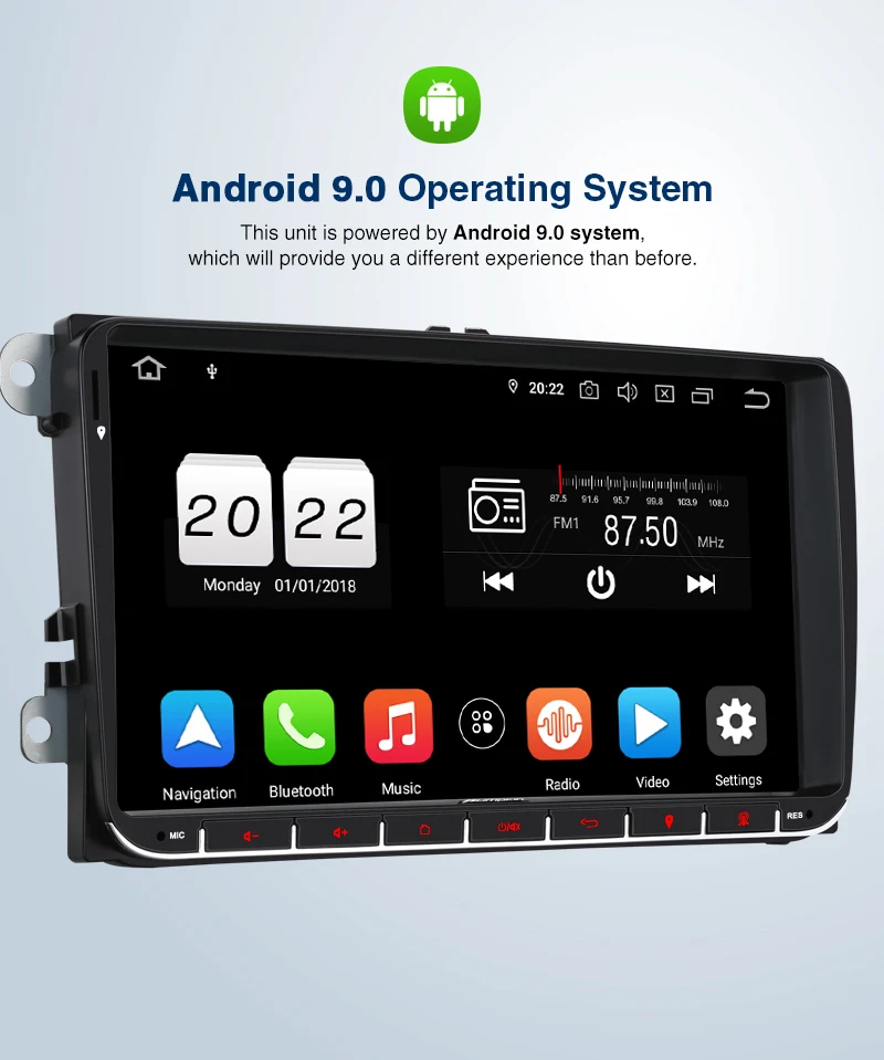 Тыква 2 din 9 &quotAndroid 0 Авторадио GPS навигация для Volkswagen/Skoda/Golf/Passat стерео аудио без DVD