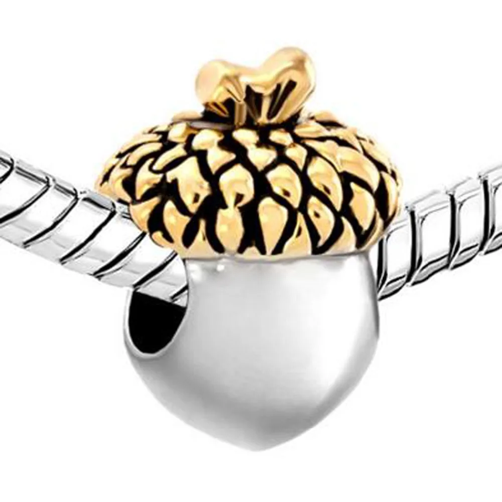 Шарм браслет Pandora в виде золотых листьев и фруктов|fit pandora bracelet|fit pandoraeuropean beads |