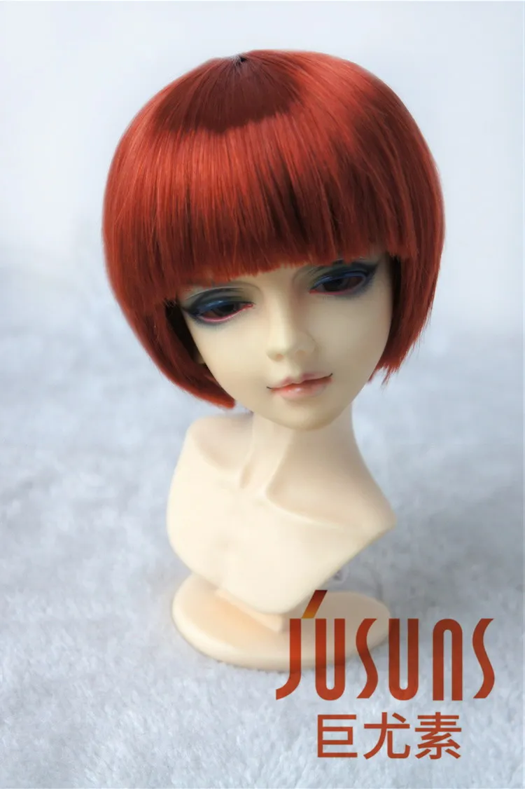 JD019 1/6 1/4 1/3 популярный мальчик короткий срез BJD кукольные парики Размер 6-7 дюймов 7-8 дюймов 8-9 дюймов 9-10 дюймов синтетический мохер кукольные волосы - Цвет: 9-10inchCarrot SM130