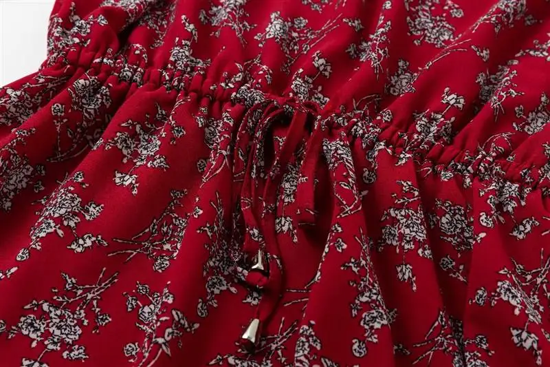 Yinlinhe, зеленое шифоновое платье с цветочным рисунком, женское осеннее платье с длинным рукавом и высоким воротником, эластичное приталенное элегантное платье 523