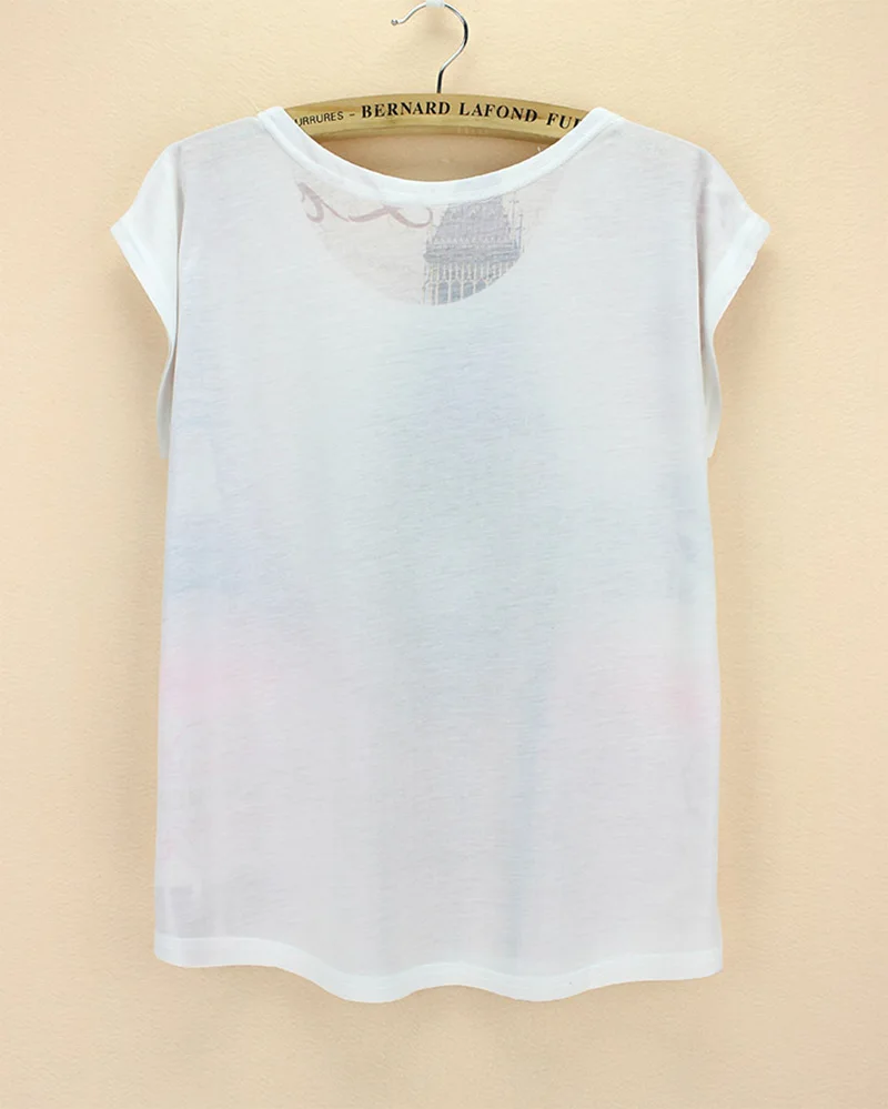 Женская футболка с принтом Биг Бен Эйфелева башня лето 2015|t-shirt women|print t-shirt womentop tees |