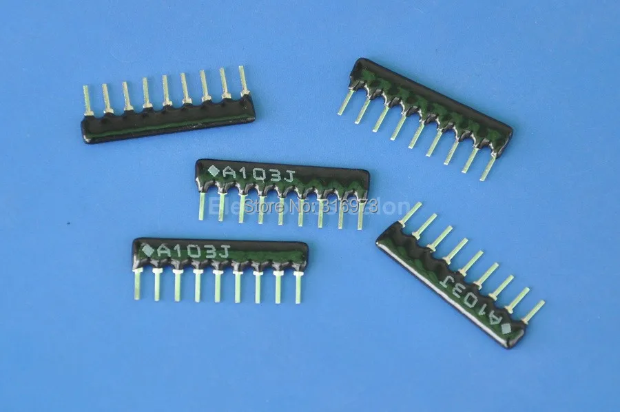 (200 шт./лот) сетевой резистор с толстой пленкой 10 кОм собранный SIP 9.|array resistor|10k ohmnetwork