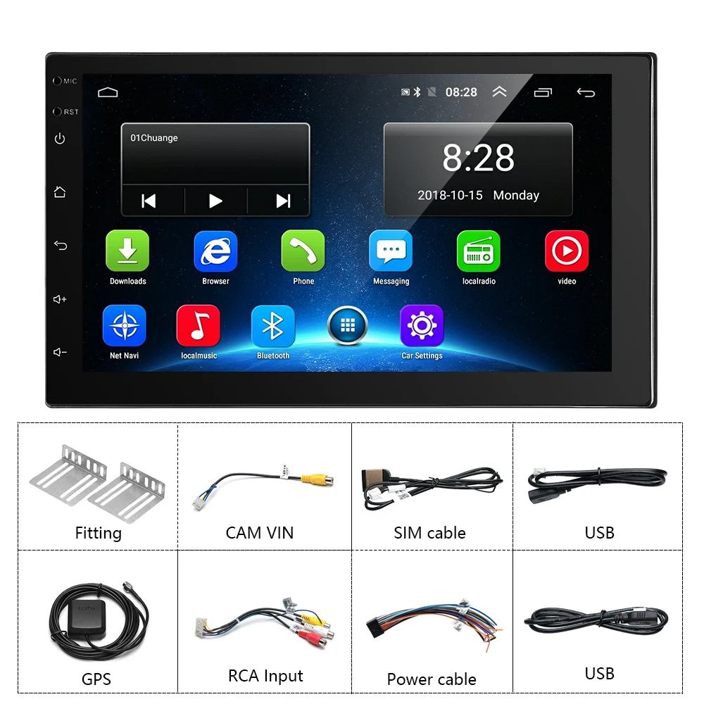 AMPrime 2 din Android 6 0 автомобилей Радио 7 'ƊG gps навигации Mirrorlink MP5 мультимедийный