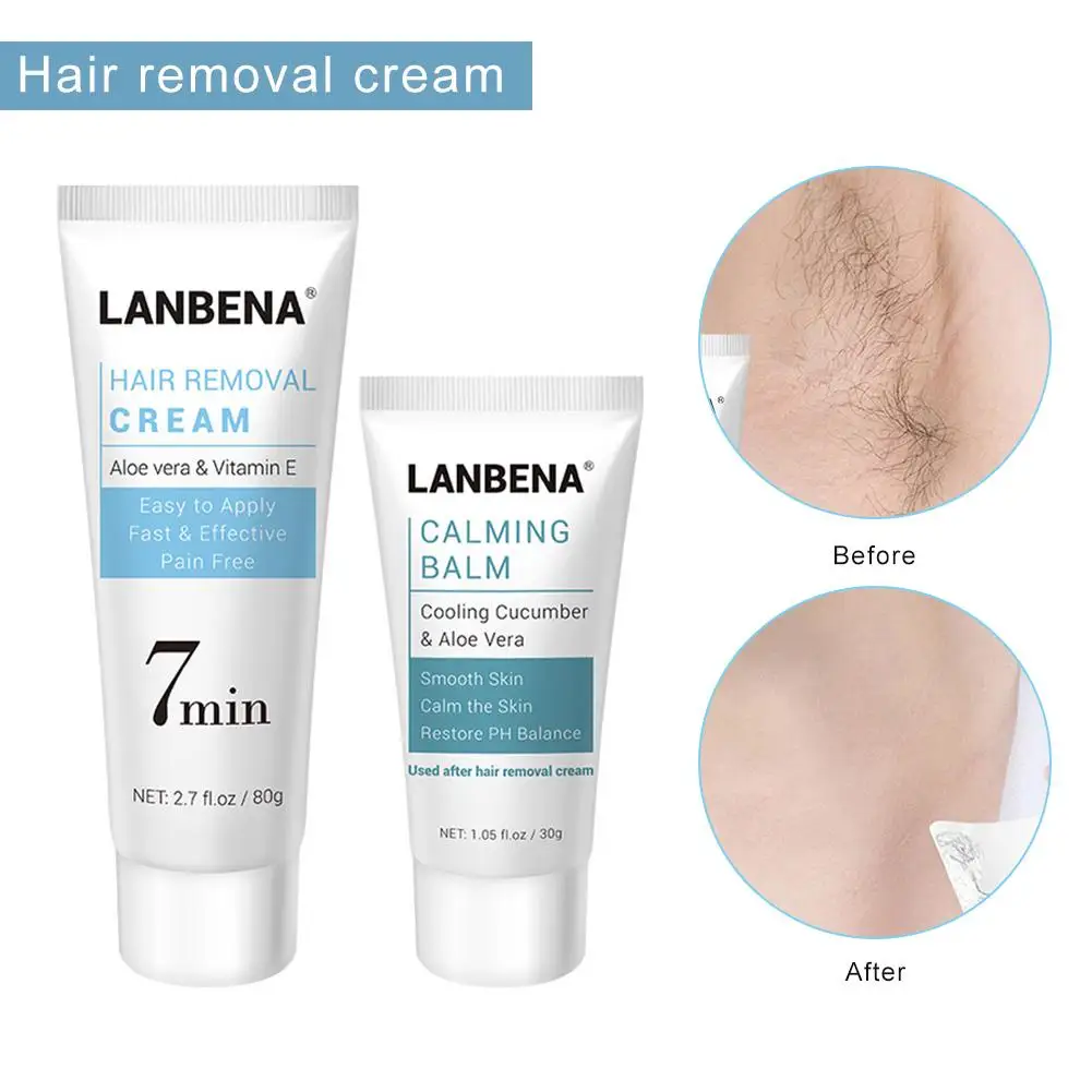 LANBENA 1 Набор крем для удаления волос депиляция успокаивающий бальзам женщин