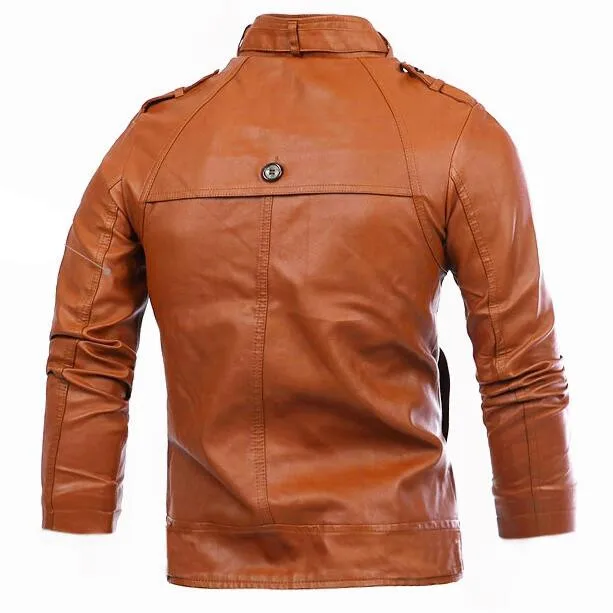 

Men Moto Biker Leather Jackets New Spring Autumn Men Slim Leather Coats Outwear Jackets Men Large Size Leather Jackets Size 4XL