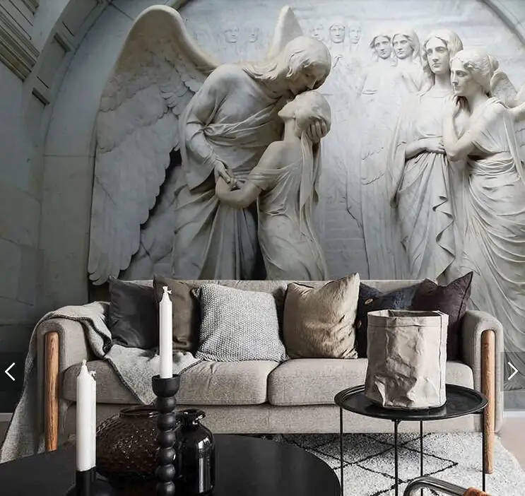 Custom 3D papel de parede classical religious figures angel murals for living room bedroom sofa background wallpaper | Обустройство