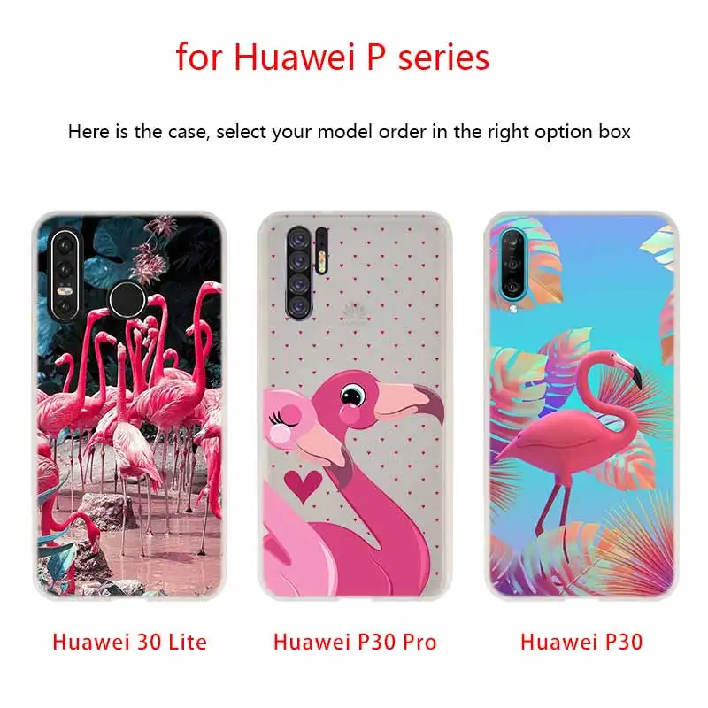 Розовый силиконовый чехол с фламинго мягкий для Huawei P50 P40 P10 P20 P30 Lite Pro P Smart Z 2020 2019 -