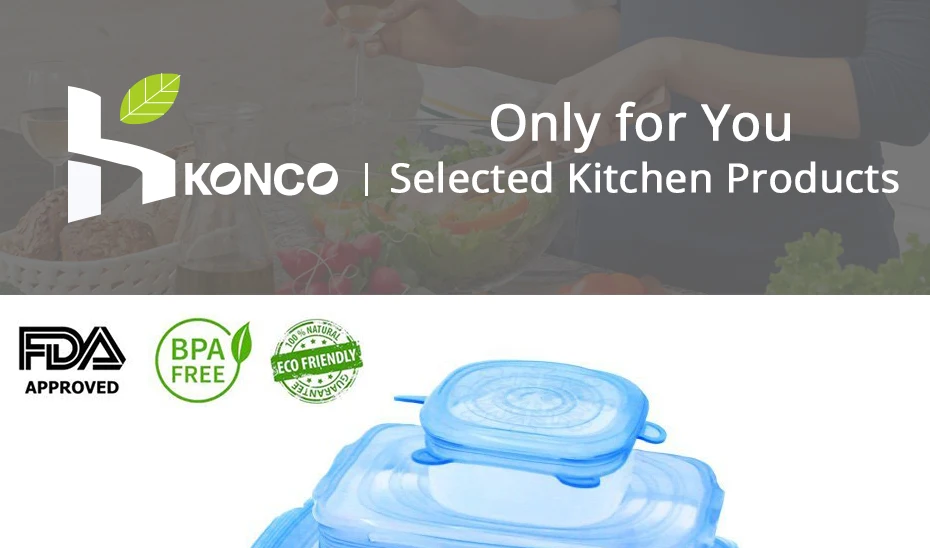 6 шт./компл. силиконовые стрейч крышки для кухонной посуды Универсальный сохраняющий свежесть Крышками Силиконовый Еда Обёрточная бумага Чаша Пот Cove Кухня аксессуары