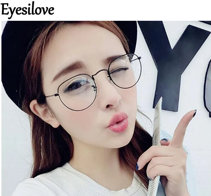 Eyesilove Женская металлическая оправа для очков мужские простые очки винтажные