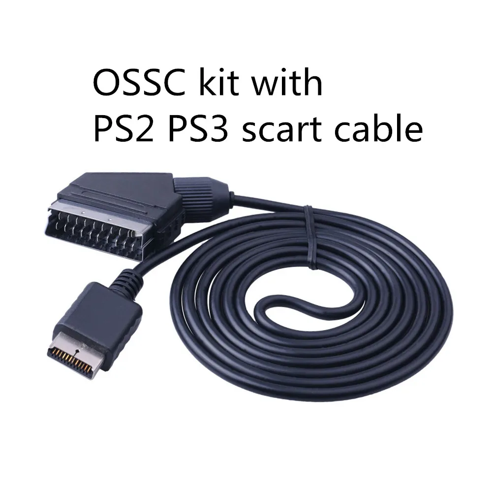 Bitfunx OSSC HDMI конвертер адаптер Комплект для ретро игровых консолей PS2/SEGA/Saturn/nintendo 64/PC Engine/playstation 2 - Цвет: PS2 PS3 scart cable