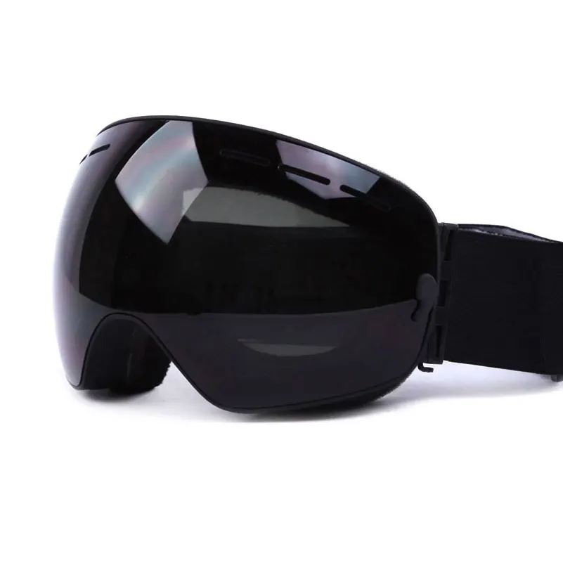 Black UV400 противотуманные двухслойные лыжные очки большие линзы маска для катания на лыжах очки снежные очки для сноуборда зеркальные очки с покрытием для мужчин - Цвет: Black