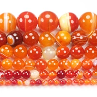 natural orange stripe agates 4 16mm round beads 15inch wholesale for diy jewellery free shipping
