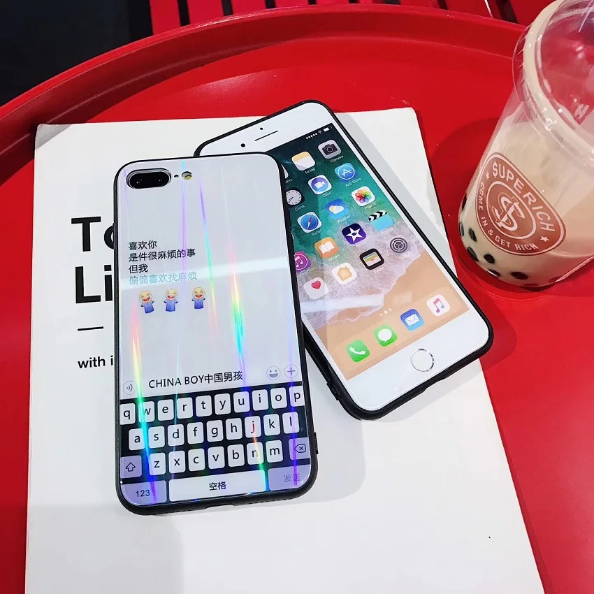 LS лазерной стекло случаи мобильного телефона Shell для iphone6 6 S 7 8 Plus X живопись Китая